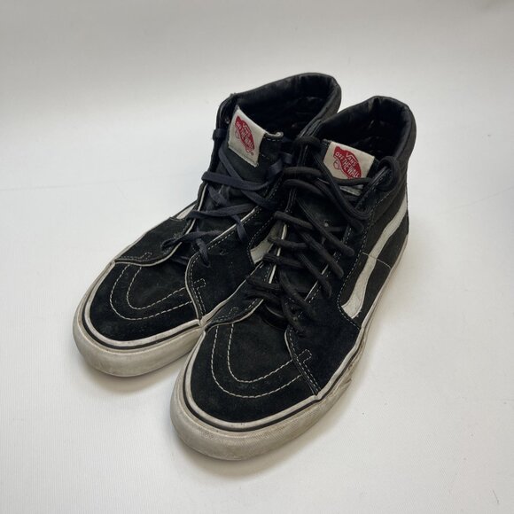 Vans High Top Shoes Women's Sz 9.5 / Men 8 US Sneaker Sk8-Hi Canvas Black White - Picture 4 of 14
